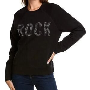 ZADIG & VOLTAIRE Upper Camo Rock Strass Sweatshirt Black {O7}